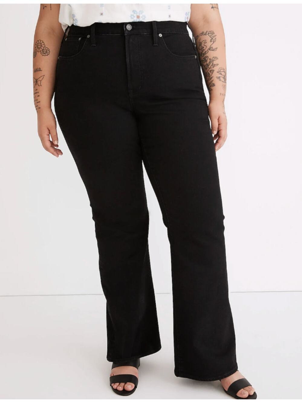 Madewell The Perfect Vintage Flare Jean Black Denim Size 26W Plus NWT